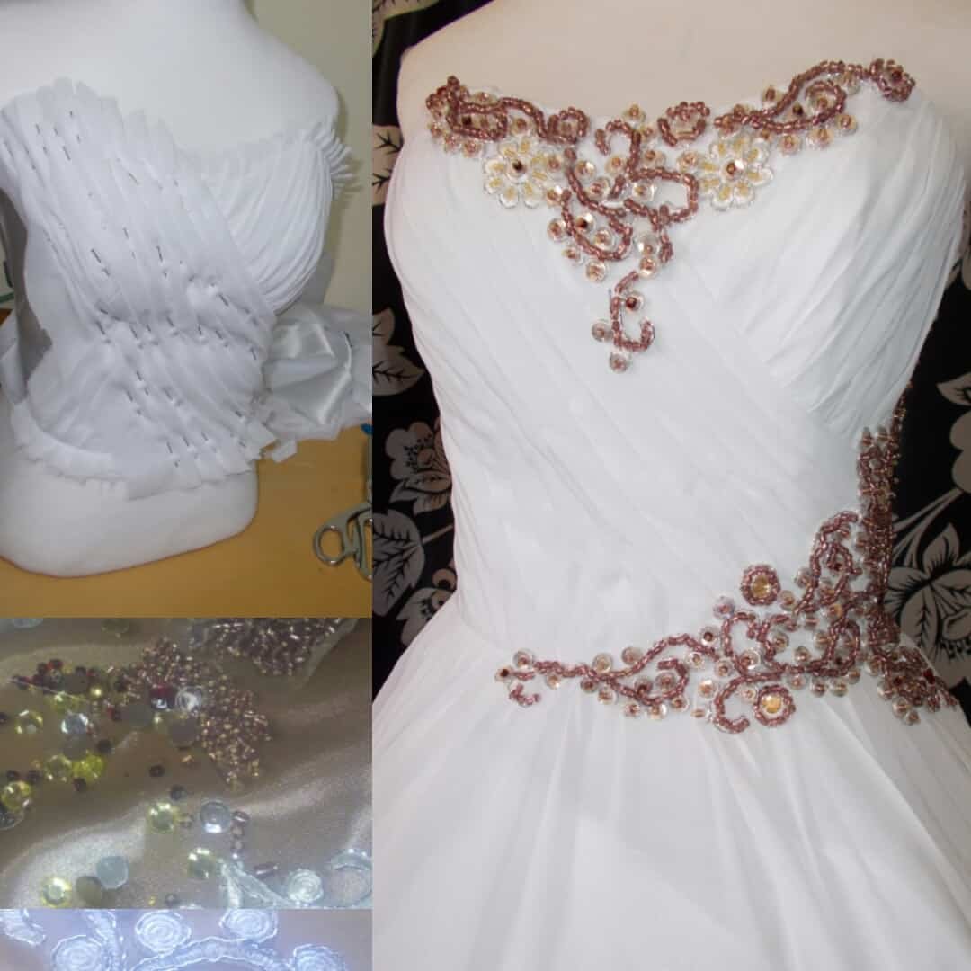 Rose gold beaded wedding hot sale dress